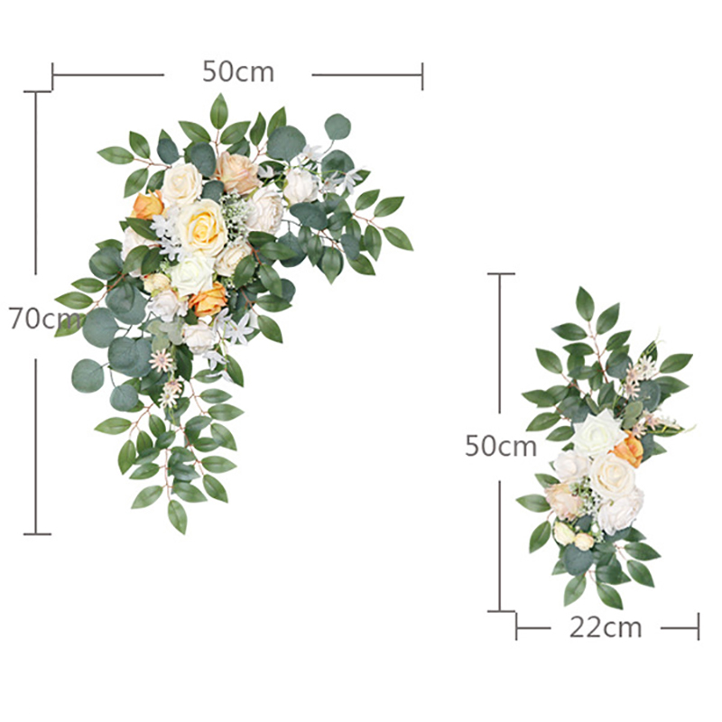 Guirlande artificielle pour arc de mariage, 2 pièces/ensemble, accessoires, carte de bienvenue, décor de panneau mural Floral, Arrangement de rangée de fleurs, exposition de fenêtre: 13-14