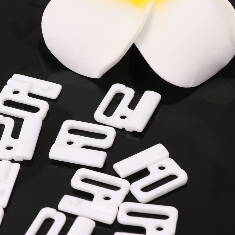 10 x plastic rechthoekige haakjes en sluitingen voor het naaien van een badpak, bh en bikini