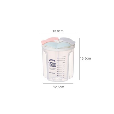 Plastic Opslag Container Conservenblikken Voor Bulk Granen Vochtbestendige Opbergdoos Granen Dispenser Afgesloten Pot Keuken Organizer: 1500ml 3 grids