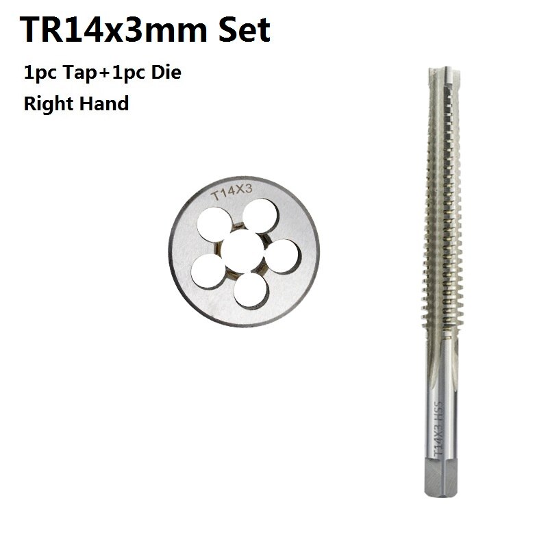 Hss skruvgänga och matrisuppsättning 2 st höger rotation cnc för metallbearbetningssats maskinplugg skruvborrborr runt matris: 2 st  tr14 x 3 set