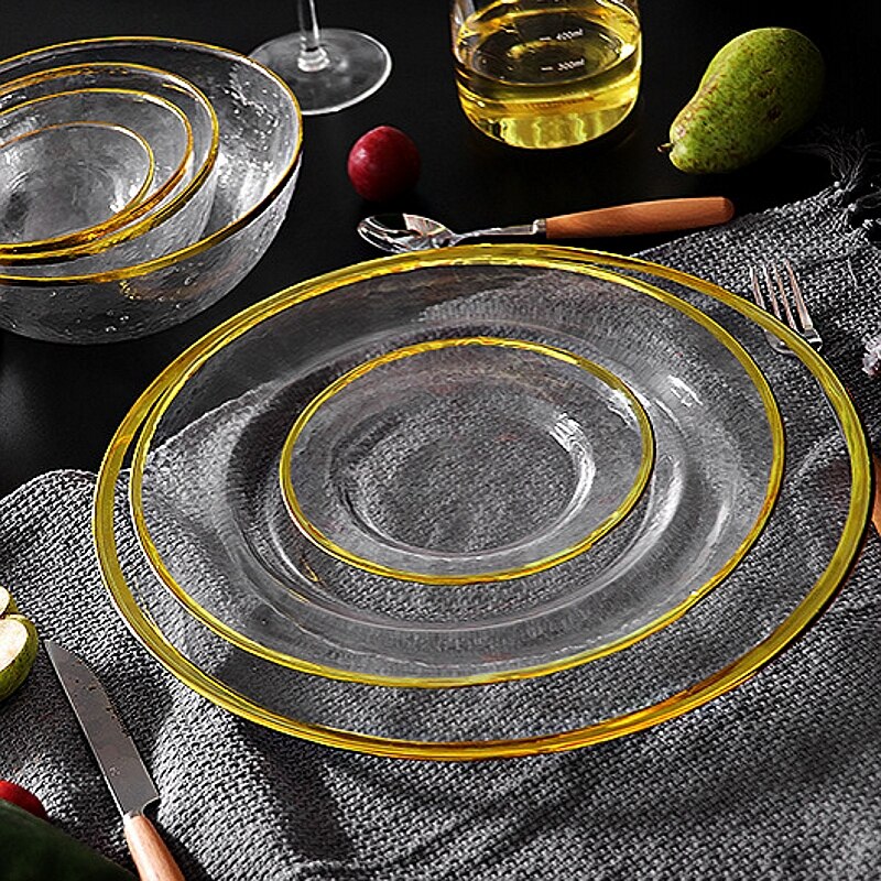 Phnom Penh-vajilla nórdica de cerámica de vidrio, plato occidental para comida, plato para carne, plato japonés