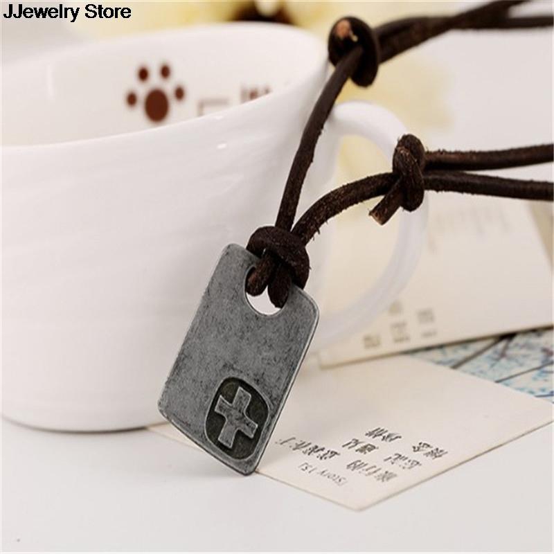 Collar con colgante de cuerda de cáñamo para hombre, joyería masculina Vintage, de cuero, Colar, hacer a mano