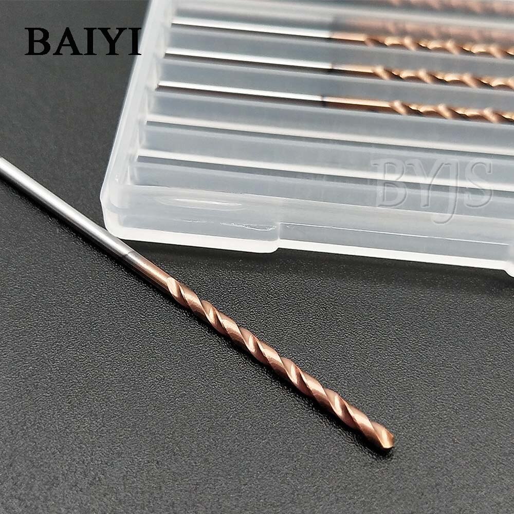 10 pièces carbure alliage foret torsion enduit forets 1.7mm Super dur inoxydable torsion peu poignée droite solide monolithique foret