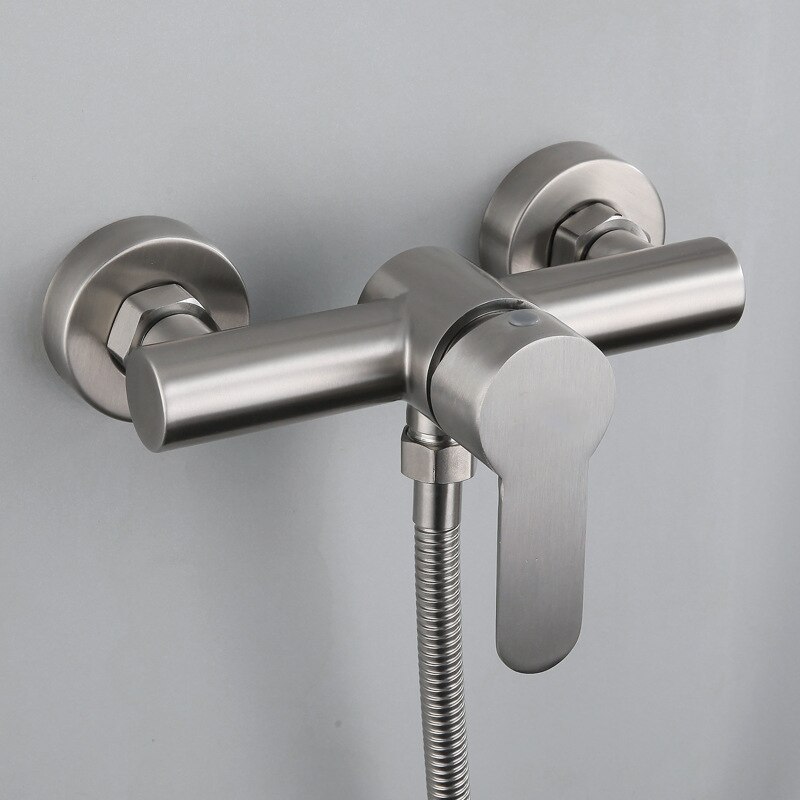 Bathroom Shower Faucet Stainless Steel Triple Bathtub Faucet Mixers Cold Mixer Valve Nozzle Tap Wall Mounted Home Shower Set