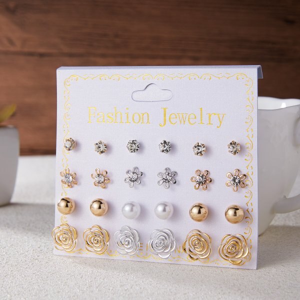 20 Paar/set Vrouwen Girl Rhinestone Crystal Ear Stud Oorbellen Gemengde Stijlen Ronde Kleine Oorbellen Sets Partij Sieraden 2 3 4 5Mm: 4
