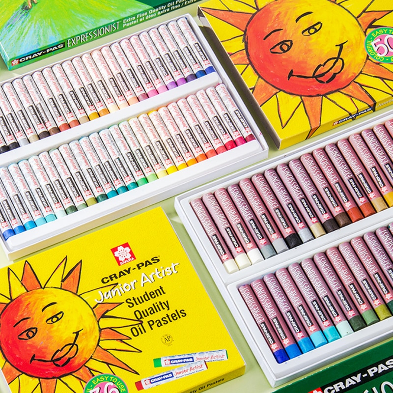 12/24/50 Mooie Sakur Olieverfschilderij Stok Professionele Grade Wasbare Art Graffiti Kleuren Schilderen Set Kinderen Kleurpotloden