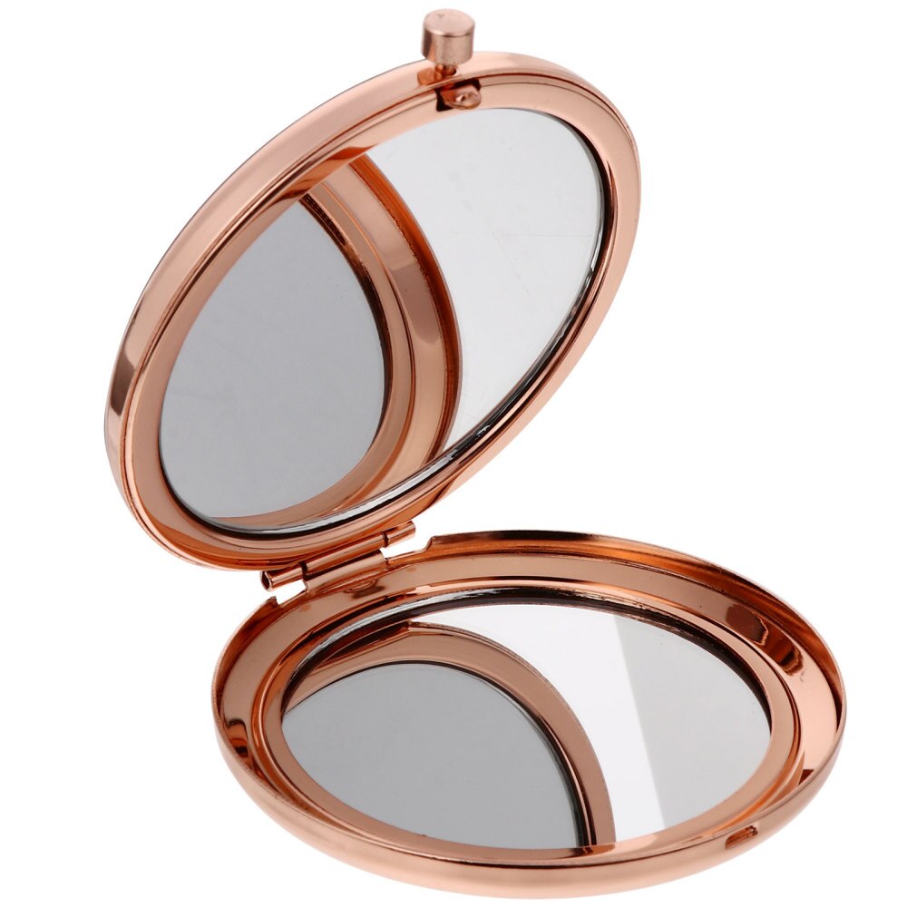 Portable Metal Makeup Mirror Handheld Mini Cosmetic Make Mirror