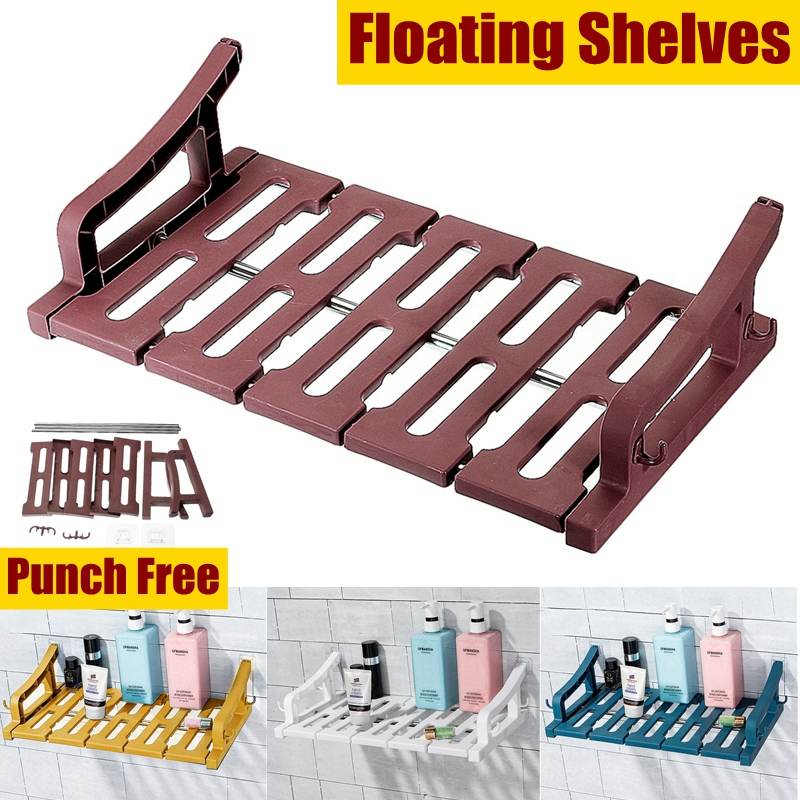 Adjustable Kitchen Storage Rack Metal Cupboard Storage Shelf Non-Skid Spice Rack Single Layer Kitchenware Organizer F Bathroom