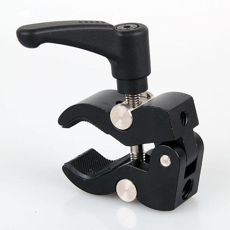 Kamera Reibung Arm Clamp Zange Clip Halter Halterung für Led Lampe 1/4 3/8 Schraube Kamera Flash-Halter Halterung Kunststoff Klemme fix