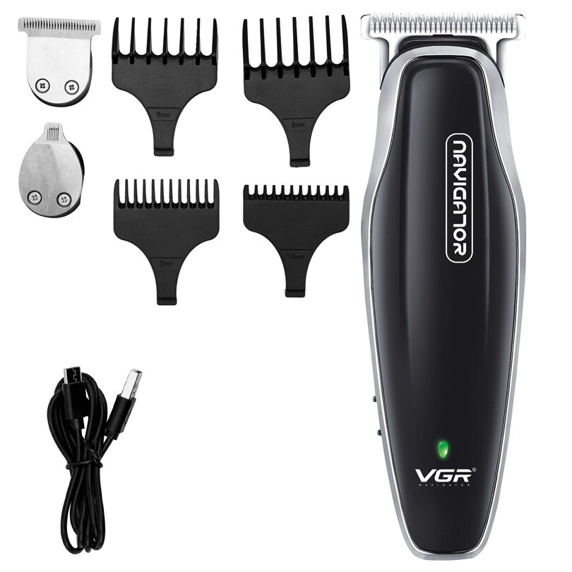 Hair Trimmer Electric Hair Clipping Machine Clipper Shaving Beard Rechargeable Tools Trimer Cliper Electric Razor: Black
