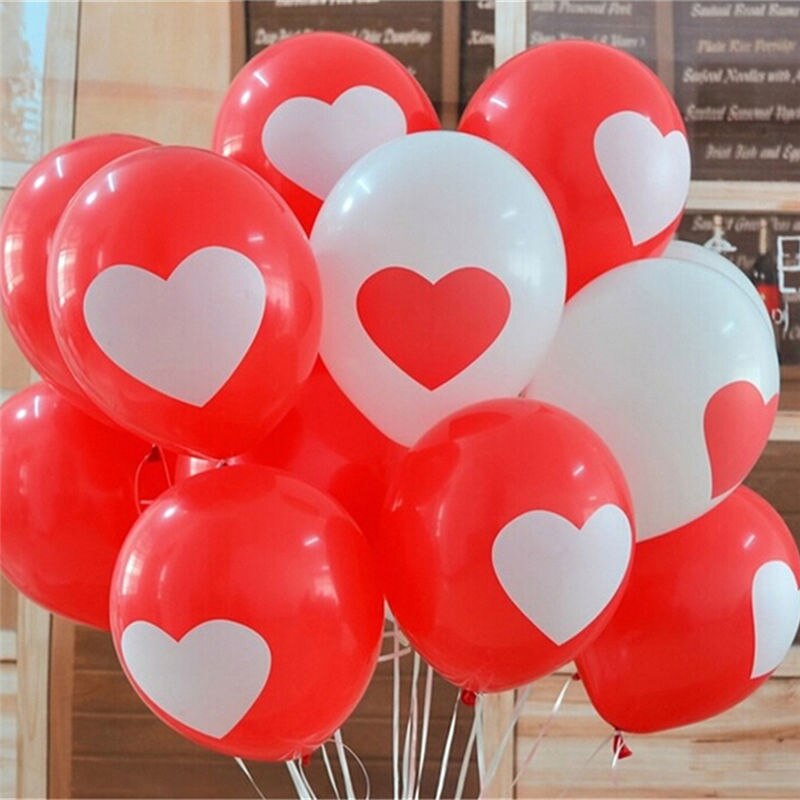 12pz Cuore Palloncini in reticolo Stampati Casa telecamera Giocattoli Gonfiabili