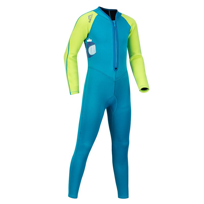 SBART 2mm di Un Pezzo Caldo Neoprene Mute Bambini Anti-Uv Pesca Subacquea Pieno Diving Abiti A Manica Lunga Delle Ragazze Dei Ragazzi Surf Muta: Blu / M