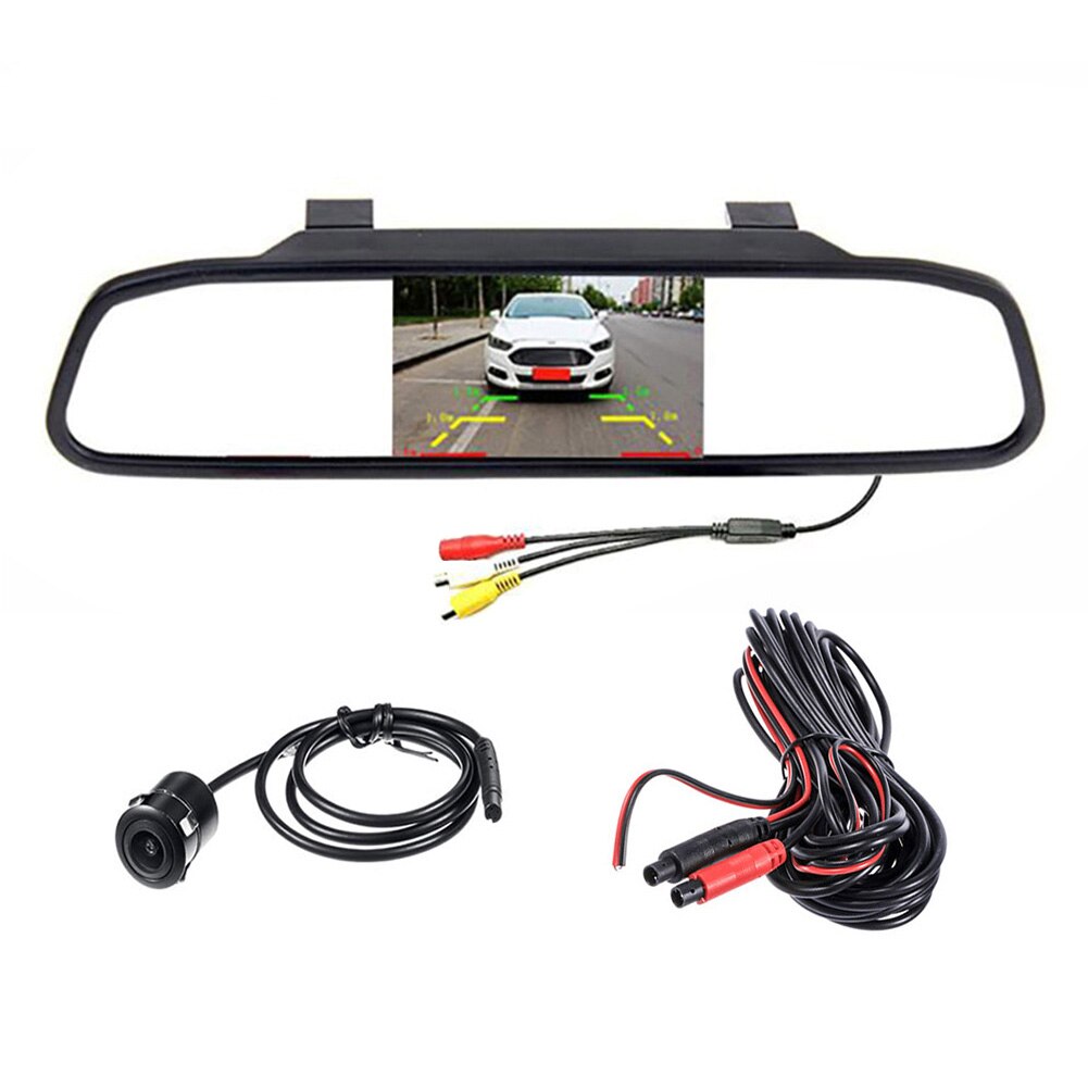 4.3 inch Car Mirror Monitor Auto Parking System with Waterproof Night Vision CCD Backup Rear View Camera Automobile Accessories:  mirror with camera