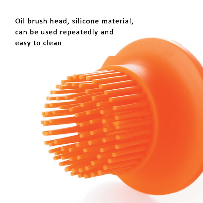 Cepillo de cocina de 2 tipos, herramientas de silicona para repostería, pincel de cocina resistente al calor con botella de aceite de plástico