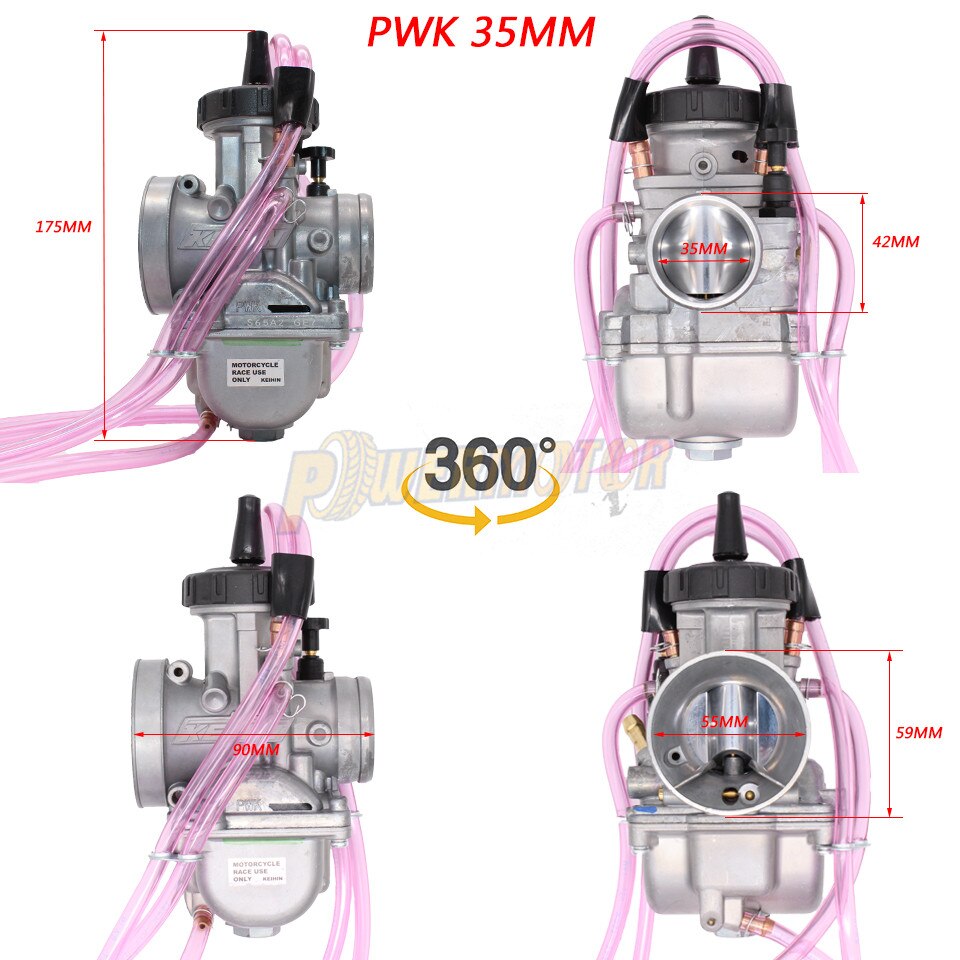 Carburador de cortina plana para motocicleta, motocicletas para Keihin PWK 36 38 33 34 35 40 42mm Dirt Pit Bike Enduro, accesorios para Motocross: Lavanda
