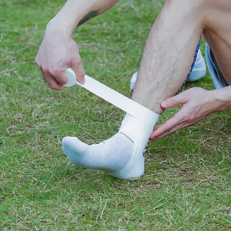 1pc atletische sport witte katoenen tape zaagtand zelfklevend verband voor spierknie pols vingers wrap bescherming spierondersteuning