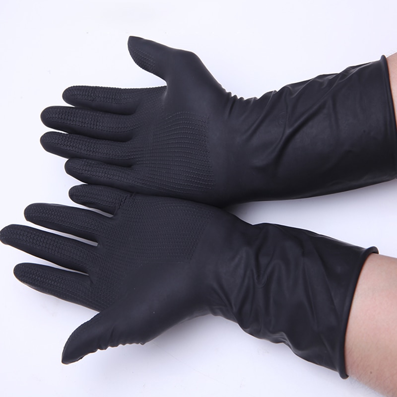 20pcs Thicken Gloves Hair Perm Hair Shampoo Hair Coloring Black Latex Reusable Gloves Salon Hairdressing Styling Tools S/M/L