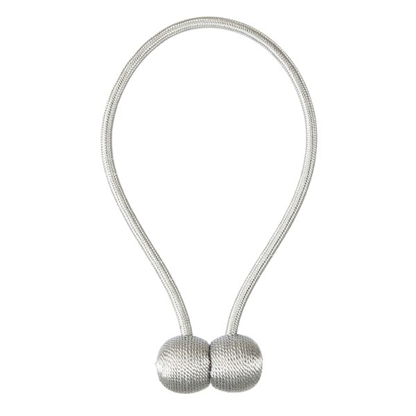 1 pc gardinfester sterke magnetiske dekorative gardiner knyterygger vevde tauholdere til gardininnredning: Grå