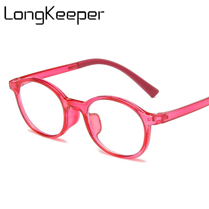 LongKeeper Kids Anti-blue Light Glasses Baby Round Eyeglasses Boys Girls Clear Lens Computer Optical Frame UV400