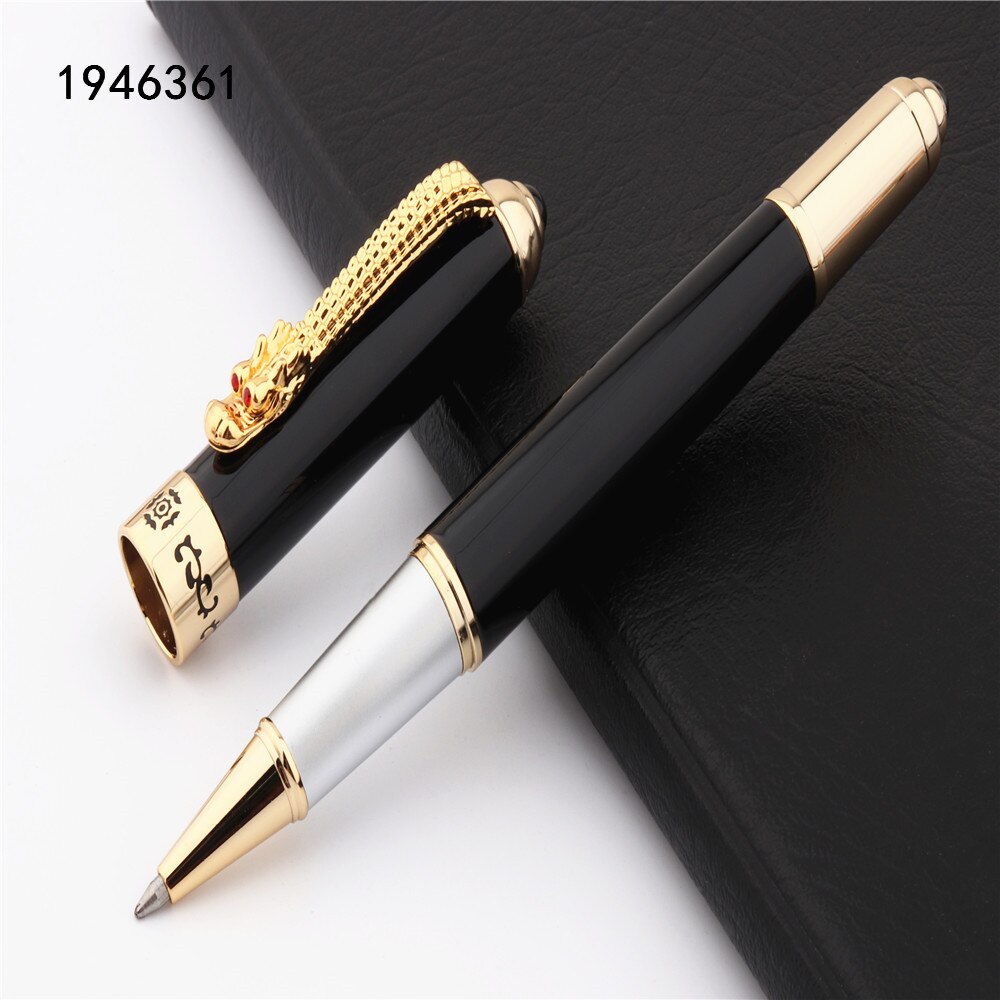 JINHAO 1000 Executive Kugelschreiber – Schwarzer & Goldener Drachen-Clip, Mit Schwarzer Mine