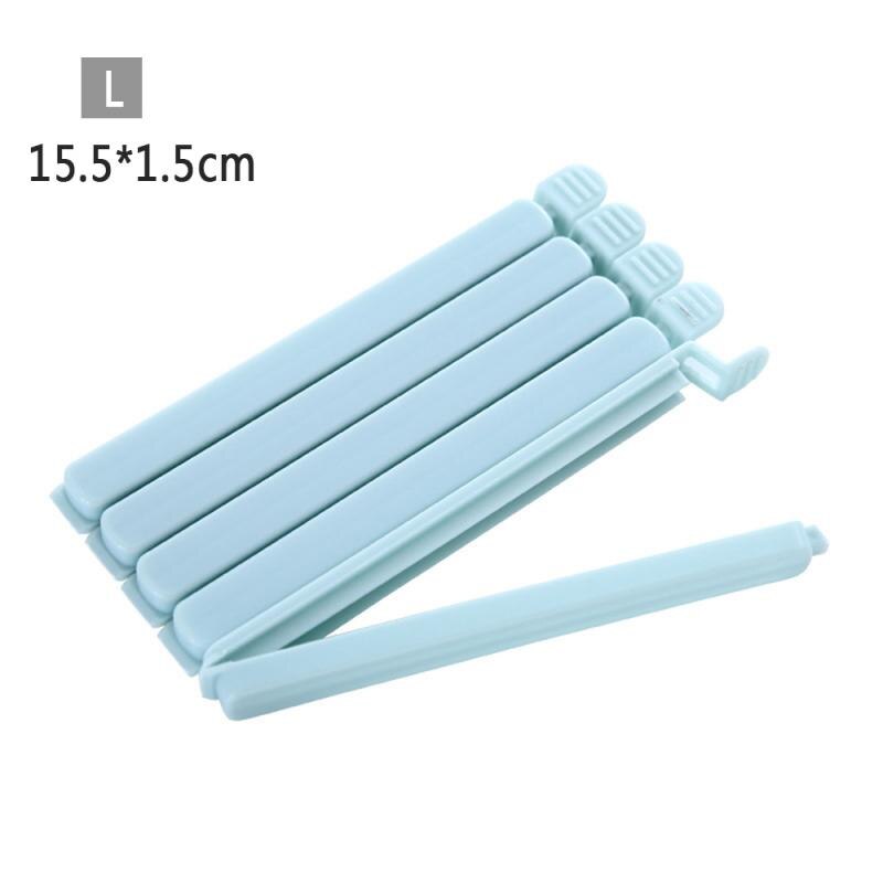 Plain Color Sealing Clip 5 Pack Food Preservation Sealing Clip Small Plastic Bag Snack Bag Sealing Clip: L   Light blue