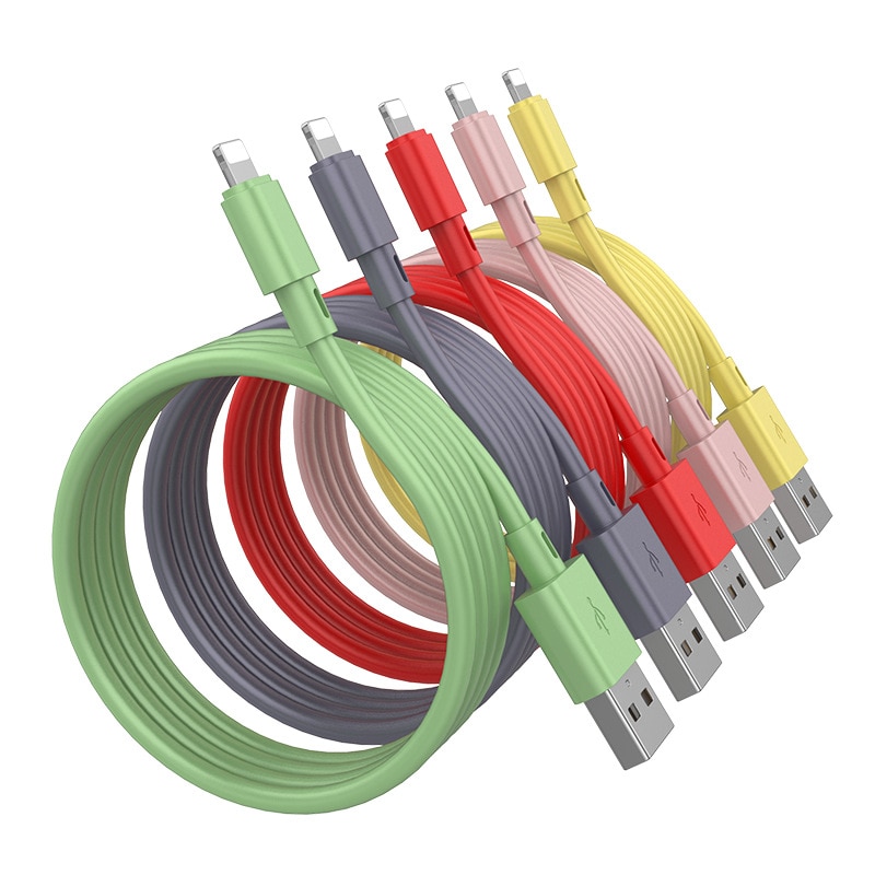 Vloeibare Siliconen Draad Snel Opladen Usb Data Charger Kabel Voor Iphone 6S 7 8 Plus X Xr Xs 11 pro Max Se Usb Charge Kabel 1M 2M 3M