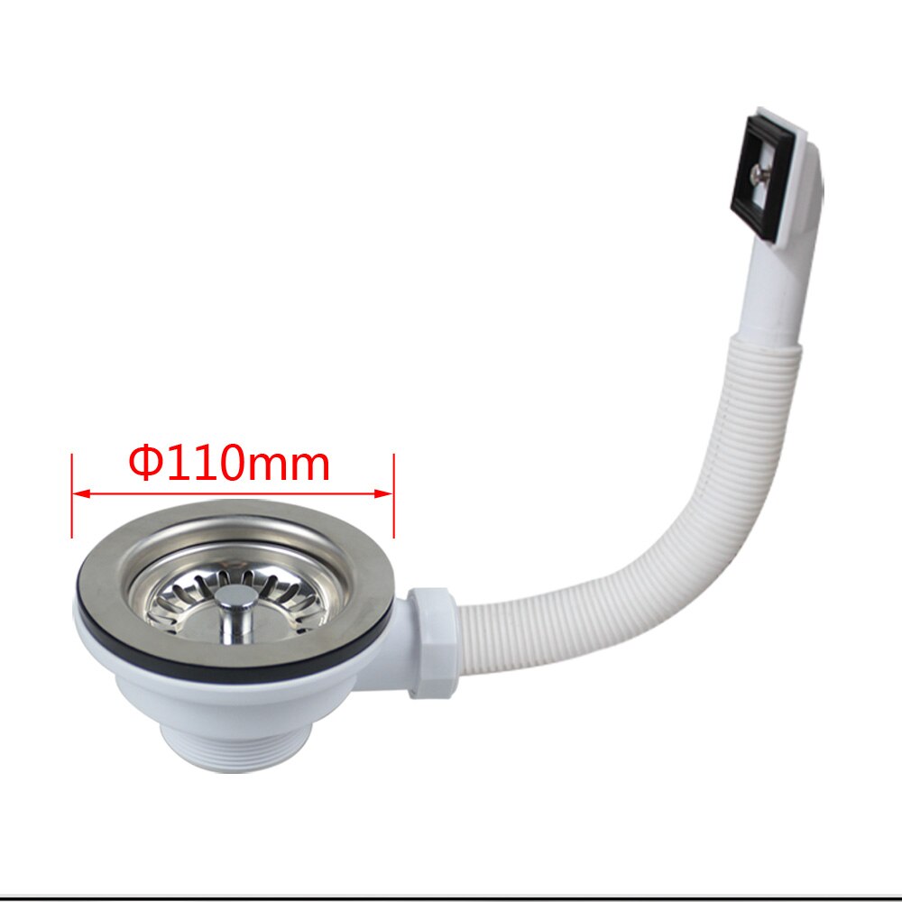 Talea Kitchen Sink Drain Strainer with overflow Strainer filter in sink Stainless less Basin waste Garbage Stopper: 110mm