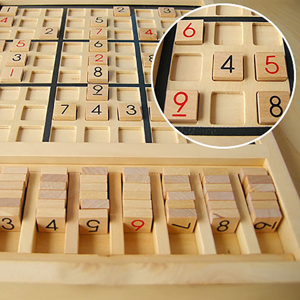 Sudoku Scacchi di legno Cifre 1 a 9 Giochi Da Tavolo Per Bambini di Età Giocattoli Educativi di Puzzle