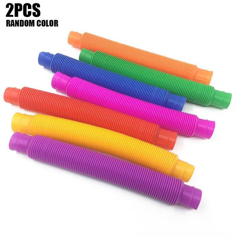 1/2/5/10 stücke Pop Rohre Zappeln Spielzeug Rohr Sensorischen Werkzeuge Für betonen Linderung Pädagogisches Klapp Spielzeug Pop rohr Spielzeug Für freundlicher: 2stck zufällig farbe