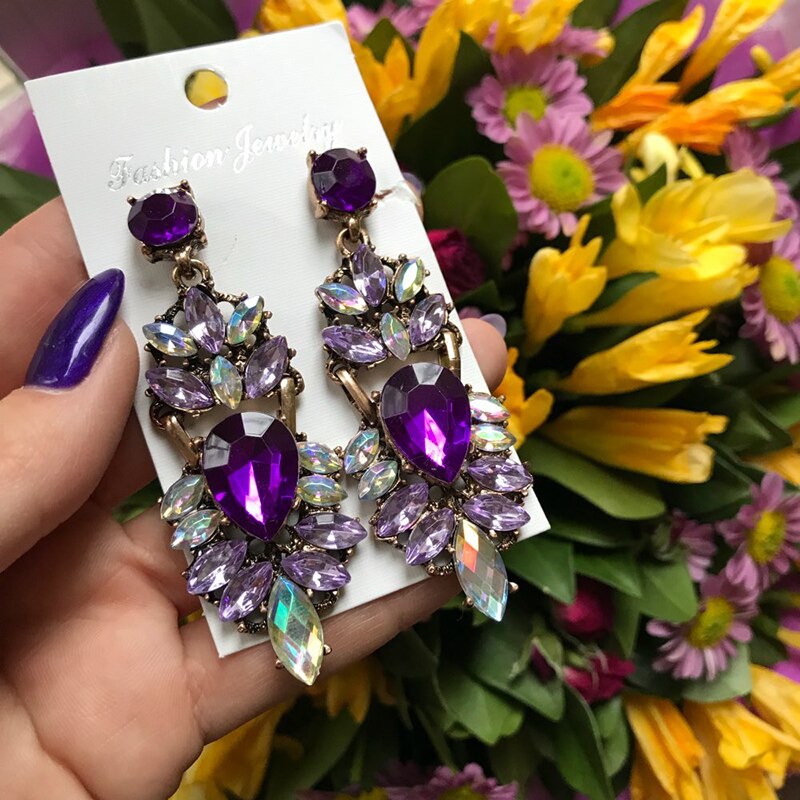 Dvacaman Brand Rhinestone Crystal Earrings Women Handmade Flower Wedding Earrings Nigerian Party Jewelry O72