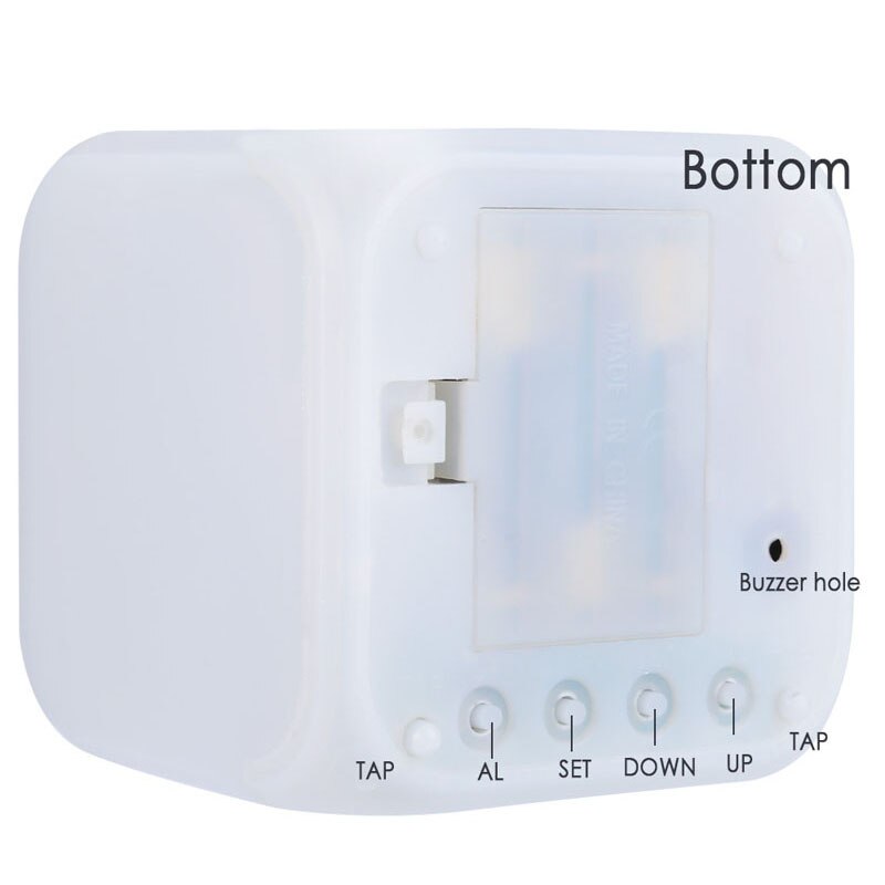 Led alarm colock 7 farver skiftende digital skrivebordsgadget digital alarm termometer natglødende terning led ur hjem
