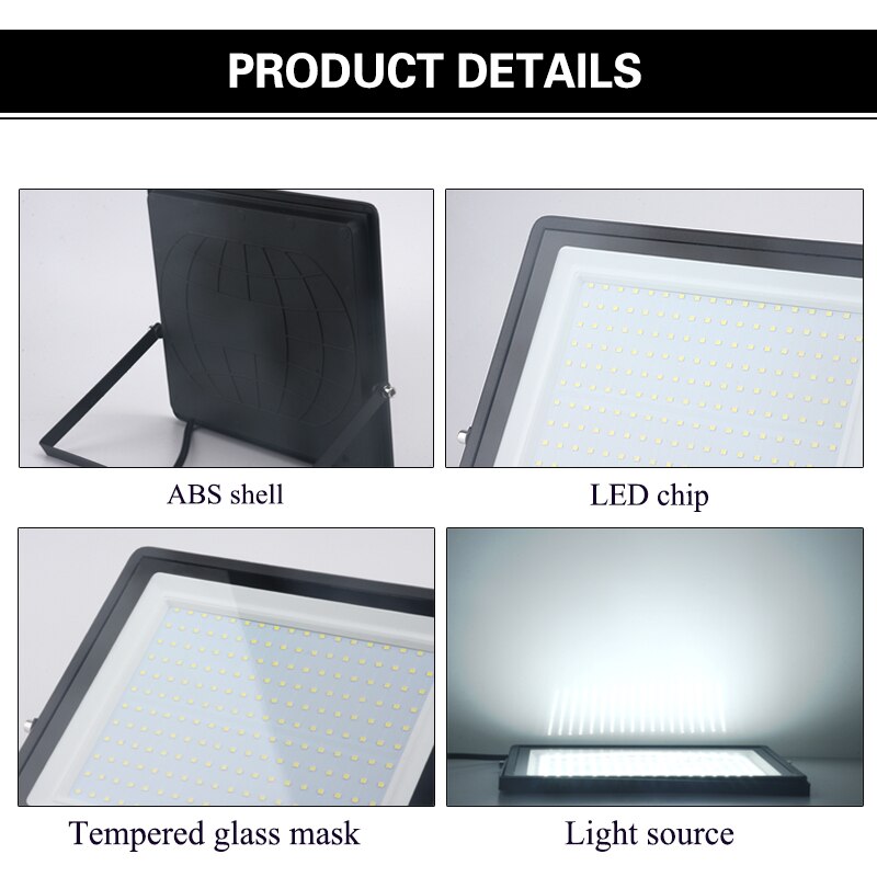 foco led exterior 300W , Reflector LED de 220V, IP66 focos led para casa exterior, proyector LED impermeable, iluminación de 200W, 150W, 100W, 50W