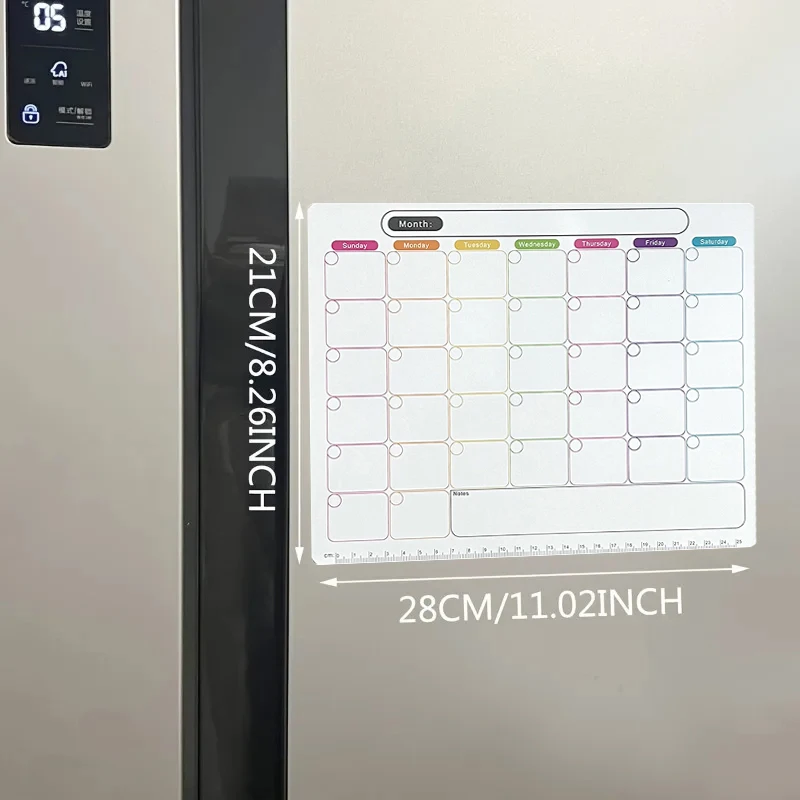 Fridge Magnetic Whiteboard Calendar Dry Erase Calendar for Refrigerator, Fridge Magnets Monthly Fridge Calendar Magnet: WHITE