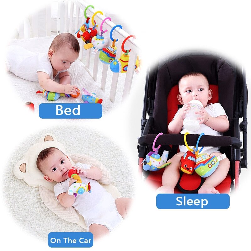 Nette Vlies Pädagogisches Spielzeug Baby, Kleinkind Spielzeug dehnen Vibration ziehen Ring Plüsch Rassel Hand Schütteln Glocke Bett Glocke Spielzeug Weichen