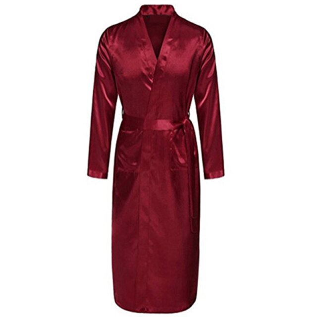 Nightgown Bathrobe Pajamas Sleepwear Nightwear Sleepwear Casual Silk Satin: Wine Red