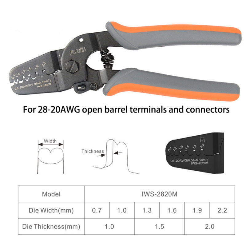 Pince à sertir JST XH-2.54, pour connecteurs JST 2.54 2510 avec prise de connecteur + aiguille + prise