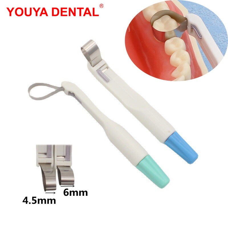 Banda de matriz Dental ajustable, acero inoxidable, 4,5/6mm, sistema de matriz Anterior y Posterior, laboratorio para corona Dental, materiales desechables