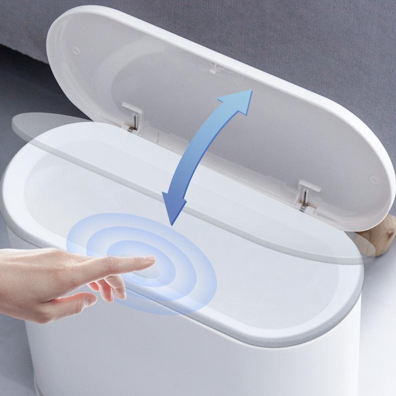 Push Button Dustbin Trash Can Rectangular Kitchen Trash Can Recycler Dual Compartments Rubbish Bin Waste Recycling Waste Basket