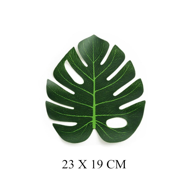 12pcs Green Artificial Tropical Palm Tree Monstera Leaves Wedding Home Garden Office Bedroom Decoration Photography Background: 23cm