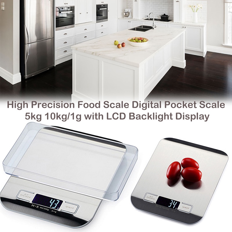 Digital Kitchen Scale 10kg Food Scale Multifunction Weight Scale Electronic Baking & Cooking Scale With LCD Display Silver