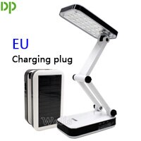 led Table Lamp Solar battery rechargeable foldable and Adjustable Desk Lamps With 24LEDs Reading solar light Charge lamp AC220V: EU plug