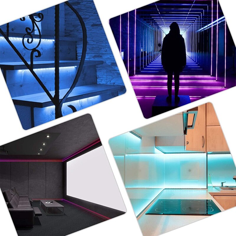 YO-LED Strip Lights Connectors 4-Pin RGB Strip Lights Connectors T-Shape Solderless LED Connectors For 5050 RGB Strip Light