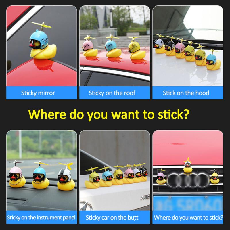 Coche pato con casco de viento roto, pequeño pato amarillo, Motor de bicicleta de carretera, accesorios de ciclismo sin luces