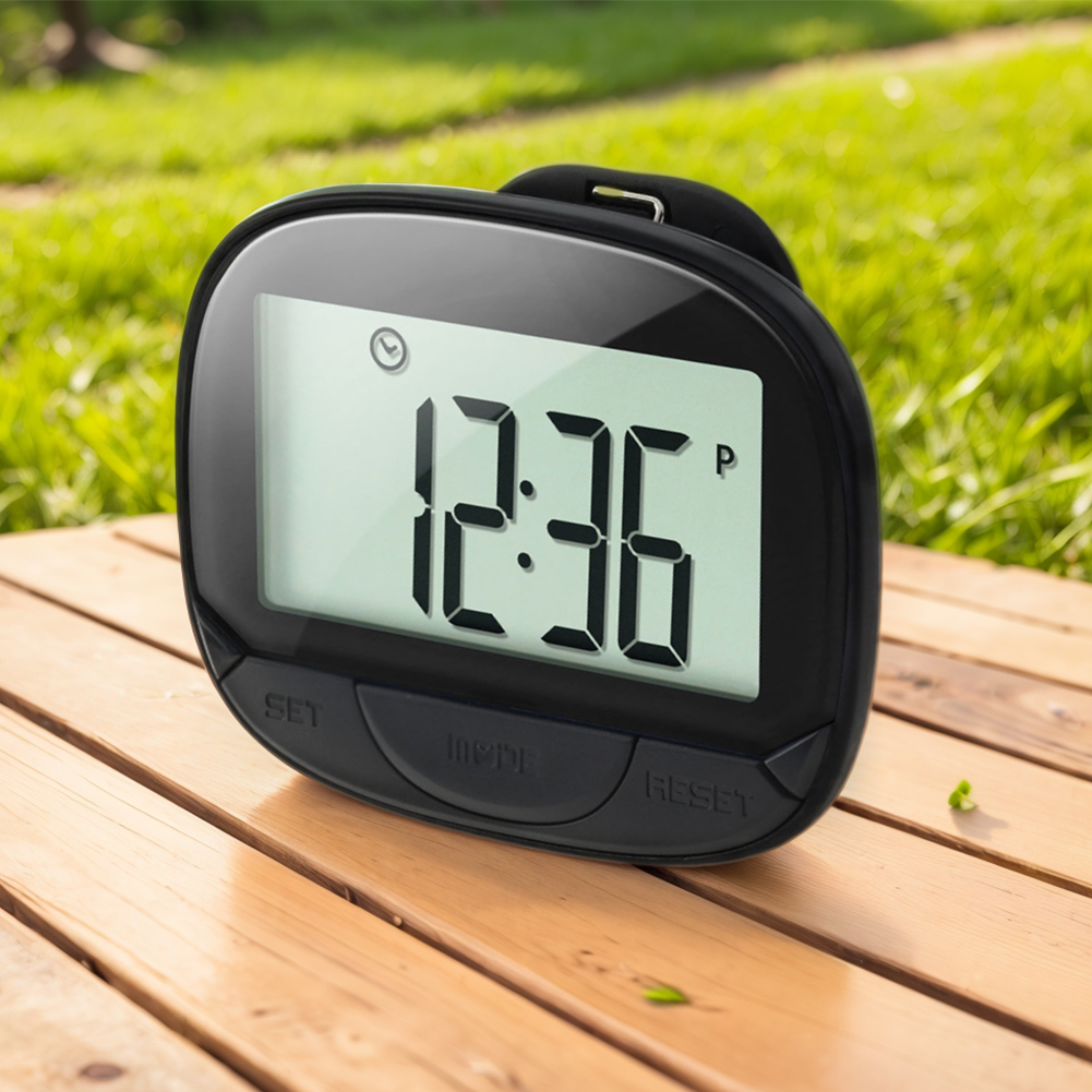 Clip-On Pedometer Electronic Pedometer Digital Display Simple Step Tracker Multifunctional for Adults Seniors Dog