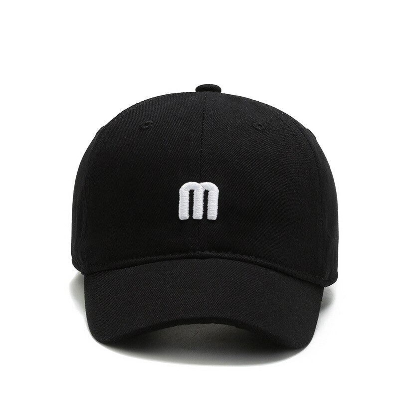 Summer Women Men Embroidered Letter M Baseball Cap Solid Snapback Short Brim Sunhat Outdoor Hip Hop Baseball Hats Casquette