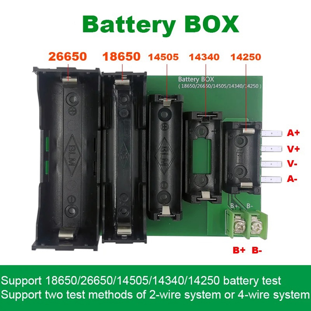 Battery Tester Case 4 & 2-Wire Terminal 18650 26650 14505 14340 1425 Battery Case Holder Test Storage Box for DL24P