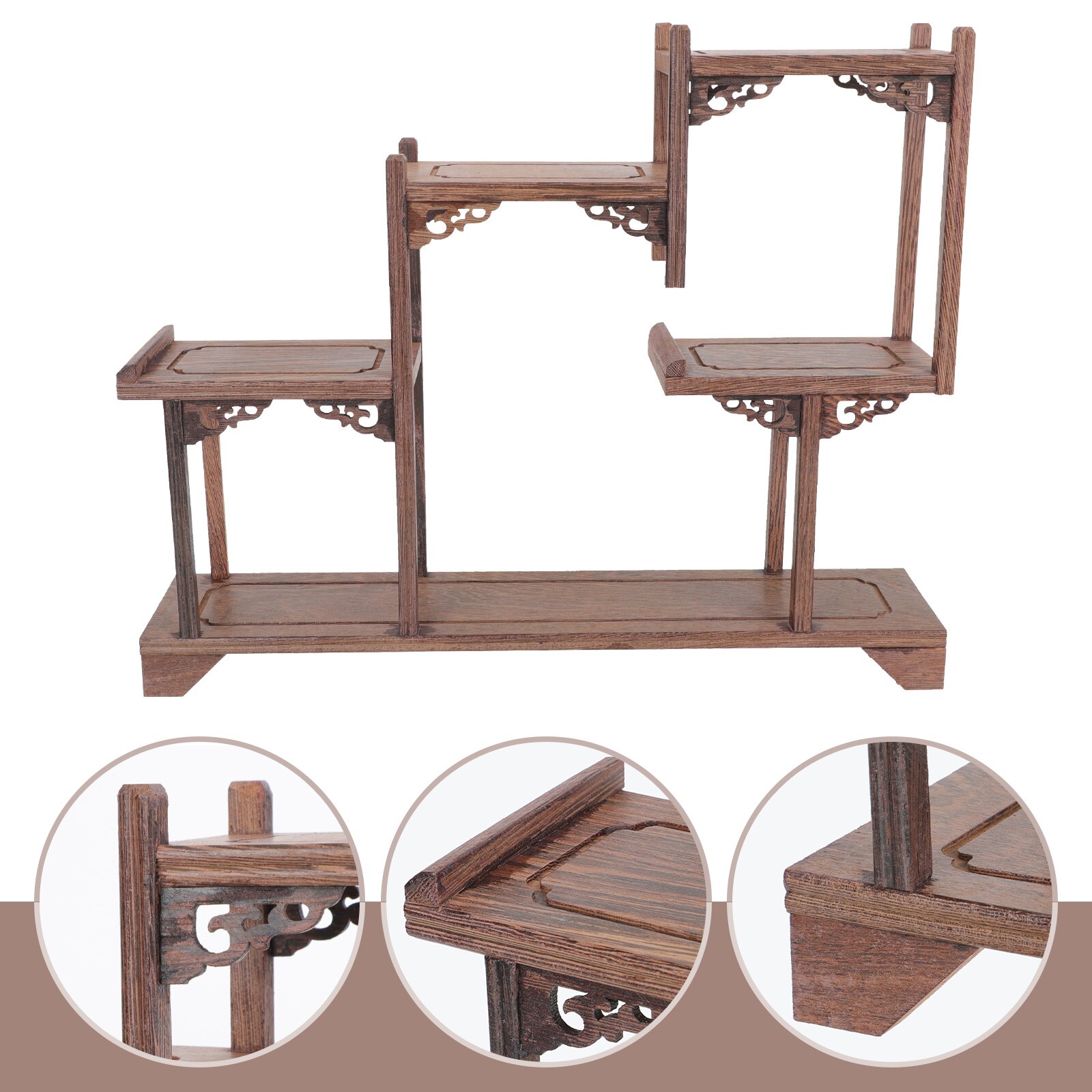 Antique Display Stand Craft Displaying Frame Novel Wooden Antique Storage Rack
