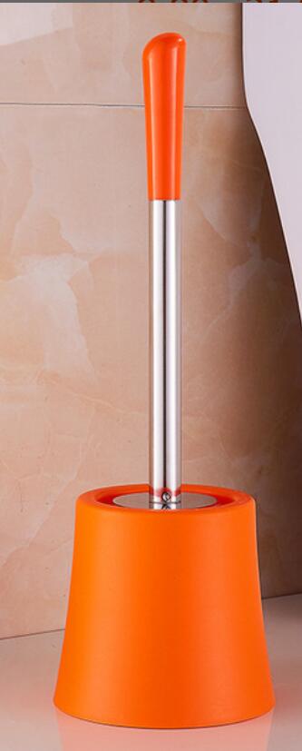 European Toilet Brush SetStainless Steel Round Base Color Toilet Brush, Bathroom Toilet Clean Brush Toilet Brush Set: SMT337-251-OR