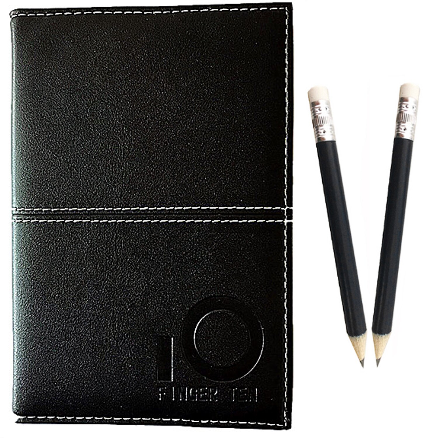 Funda de cuero PU para tarjeta de puntuación de Golf, soporte para tarjeta de puntuación de golfista con lápiz, suministros de ayuda de entrenamiento, accesorios,: Black