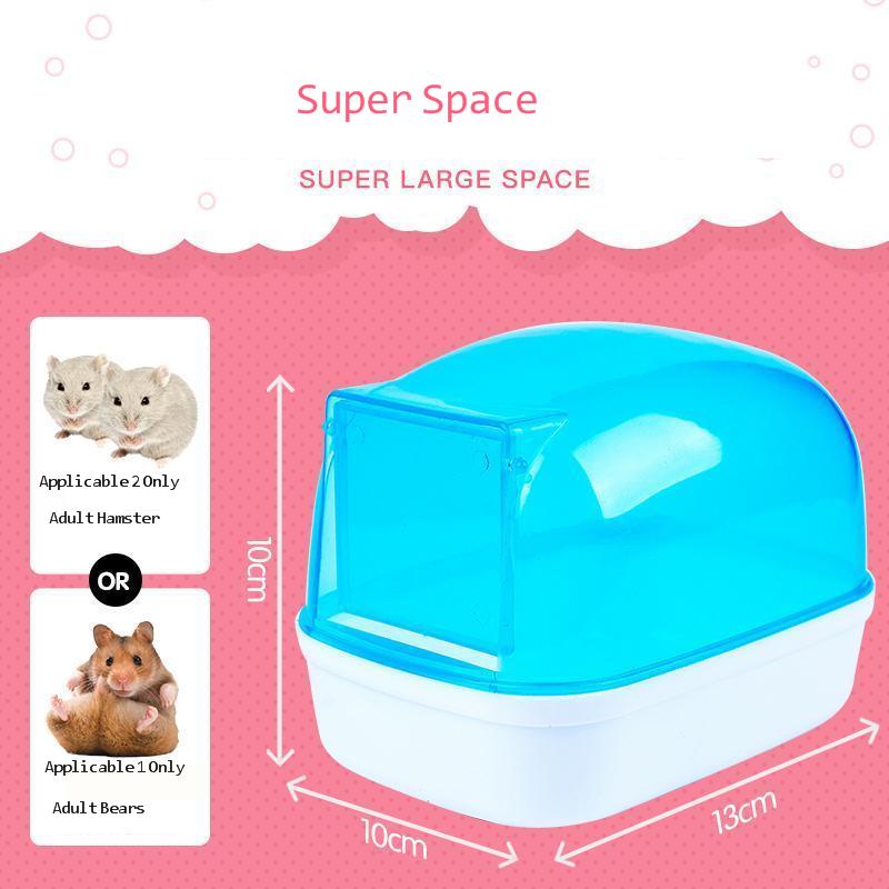Bañera de hámster para arena de baño, productos para mascotas, pequeño baño dorado, grande, evita salpicaduras de arena